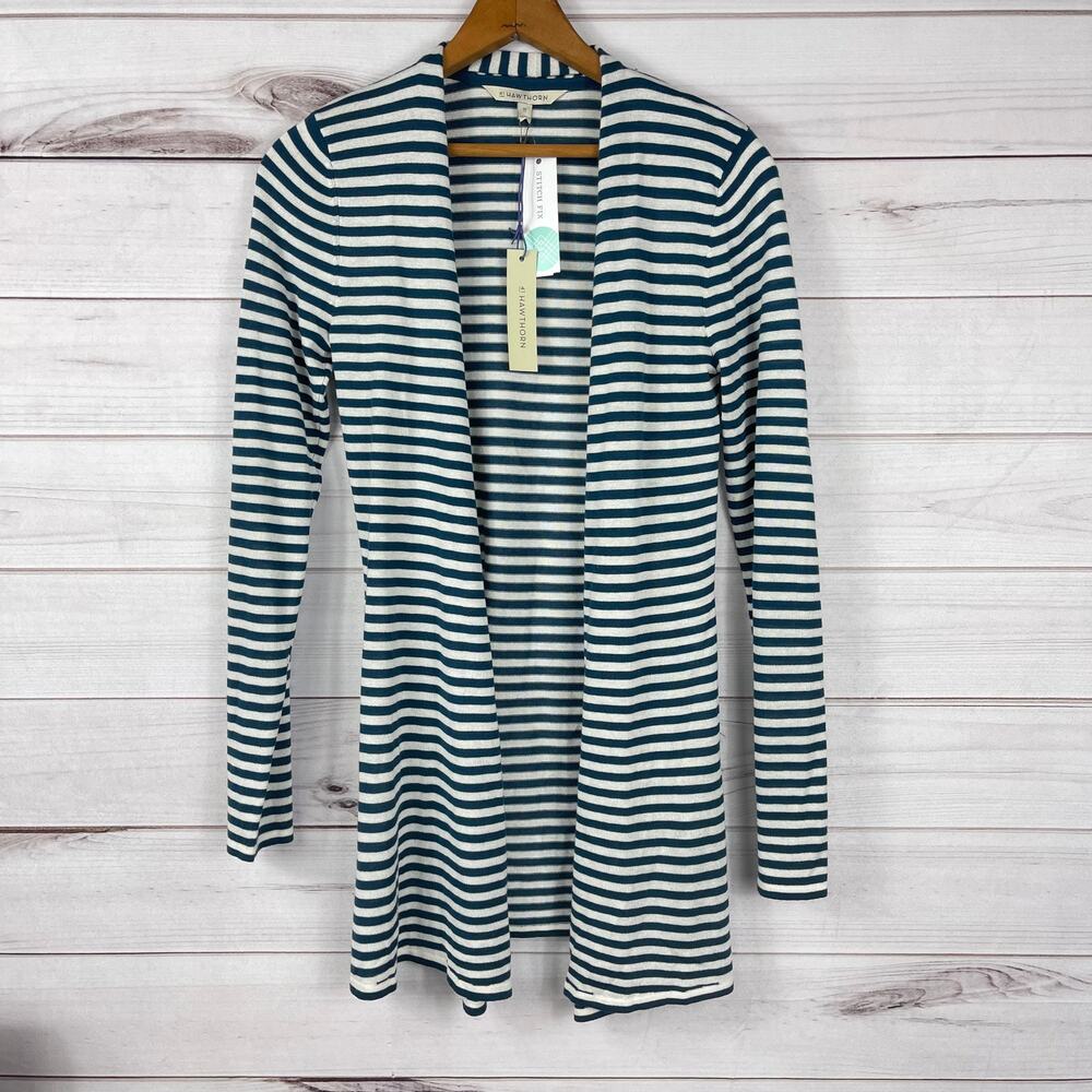 41 Hawthorn XS Silk Blend Striped Soft Cardigan NWT